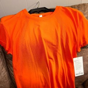 NWT Lululemon Train to be Solar Orange tee, size 12